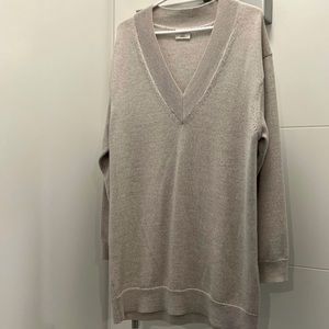 V-Neck Cashmere Oversized Sweater Dress